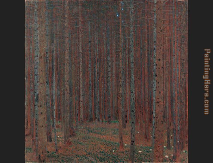 Fir Forest painting - Gustav Klimt Fir Forest art painting